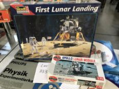 Revell sealed First Lunar landing, skill 2, 1:48 scale and an Airfix Apollo Lunar module, unmade,