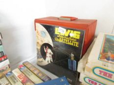 A case of Elvis LP records.