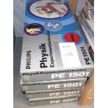 4 German Philips physics kits PE1501, some components may be missing, being sold as seen.