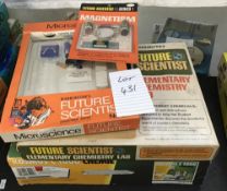 2 Future Scientist micro science & elementary chemistry kits & Kosmos C1000 chemistry set,