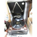 A Columbia Grafonola 112A picnic gramaphone.