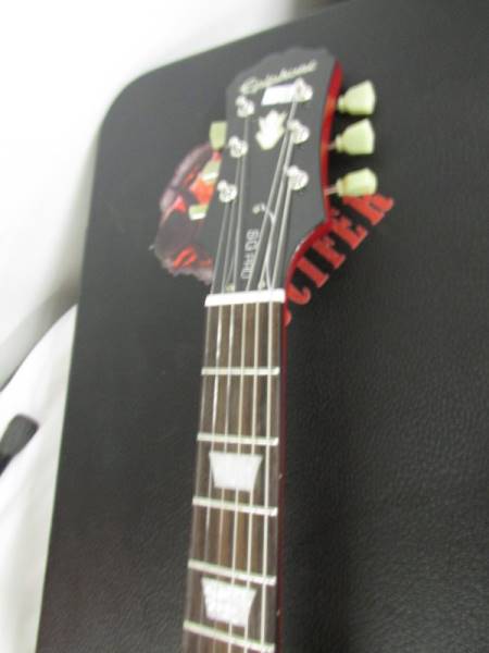 An Epiphone SG left hand pro guitar with hard case. - Image 2 of 2