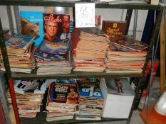 2 shelves of magazines including Time, Newsweek, Starburst, Flicks. Book of Life etc.