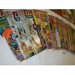 A quantity of Justice League America comics