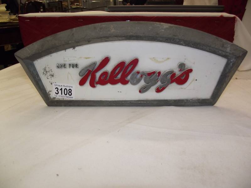 An aluminium Kellogg's shop display cabinet advertising sign. - Image 2 of 6