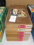 5 Philips and 1 Norelco mechanical engineer kits in wooden boxes (1 box is empty) ME1200,