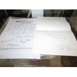 A Beatles fan club letter together with a card to John signed Yoko.