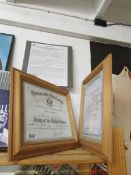 A replica of the original Elvis birth certificate and discharge papers front the Gracelands estate,