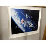 An original signed print entitled Alexei Leonov's 'First Walk' hand signed,