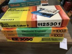 4 Philips electronic engineer kits including EE1003 x 2, EE3050 & 1125301, (1 sealed others used),