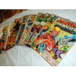 A quantity of Justice League America comics