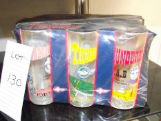 9 vintage Thunderbirds drinking glasses,