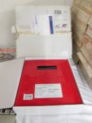 A red metal postbox 'Postcards from the boys' boxed and new.