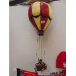 A large vintage style hot air balloon ornament.