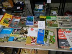 A mixed lot of football books, videos, programmes etc.