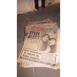 A quantity of newspapers with references to the Beatles, 1980's etc.