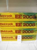 4 German Philips electronic experiment kits EE2008, some components may be missing,