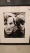 "God Bless" framed photo signed by Robert Whitaker the Beatles friend and photographer,