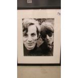 "God Bless" framed photo signed by Robert Whitaker the Beatles friend and photographer,