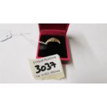 A 9ct yellow gold single stone diamond ring, size O.