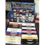 A box of Beatles single cassette tapes, full collection.