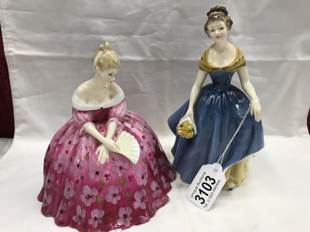 2 Royal Doulton figurines, Victoria HN2471 and Melanie HN2271.