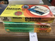 3 Philips electronic engineer kits EE2014 (sealed) & 2x EE1004 (boxes A/F),