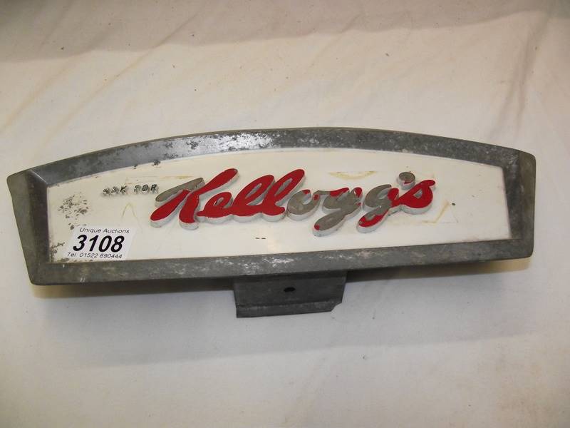 An aluminium Kellogg's shop display cabinet advertising sign. - Image 6 of 6