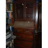 An old oak bureau bookcase.