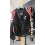 A Genuine Harley Davidson leather jacket, size XL.