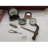 A mixed lot including volt metes, corkscrew, Acme whistle etc.