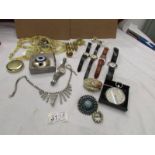 A mixed lot of jewellery and watches etc.