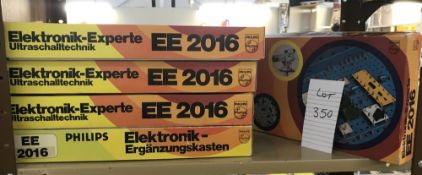 5 Philips (German) electronic kits EE2016, 1 still sealed inside, may be missing some components,