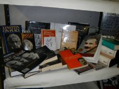 A quantity of books relating to Albert Einstein.