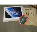 An original signed print entitled Alexei Leonov's 'First Walk' hand signed,