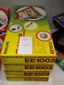 4 German Philips electronic kits, EE1003, some components may be missing, being sold as seen.