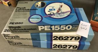 A Philips PE1550 physic kit (sealed) & 2 Philips 26279 experiment physic kits.