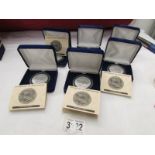 Six 'First Man in Space' 30th anniversary medals, Yuri Gagarin, with certificate of authenticity.