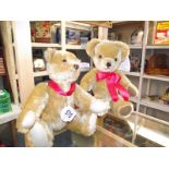 A Steiff 100 years Teddy bear and a Merrythough Teddy bear.