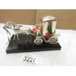 A silver plated Cutajar Works, Malta, horse and carriage, a/f.