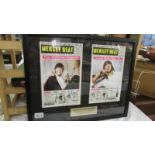 A framed and glazed Paul and Ringo Mersey Beat covers.