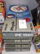 4 German Philips physics kits PE1501, some components may be missing, being sold as seen.