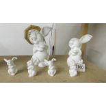 A Rosenthal 6 piece bunny family
