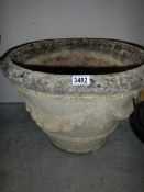 A heavy garden urn