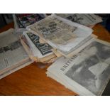 A large selection of contemporary newspapers headlining key event including 9/11, JFK assassination,
