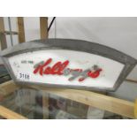 An aluminium Kellogg's shop display cabinet advertising sign.