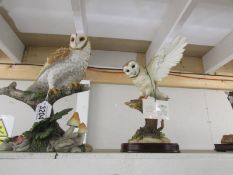 A Leonardo 'Country Life' barn owl and one other.