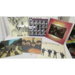 6 Beatles LP records including Revolver, Abbey Road, Beatles for Sale, Help,