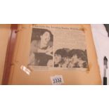 A home made scrap book of newspaper cuttings including JFK, Beatles, Apollo etc.