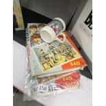 3 play worn Beatles jigsaw puzzles and a Cavern mug.